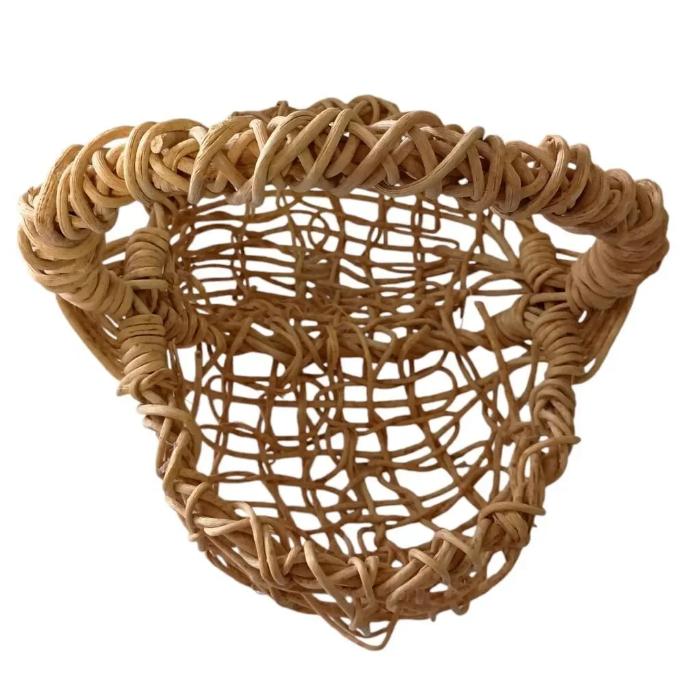 Primitive Buttock Basket Grapevine Egg Fruit Gathering Eye of God Hand Woven Vtg
